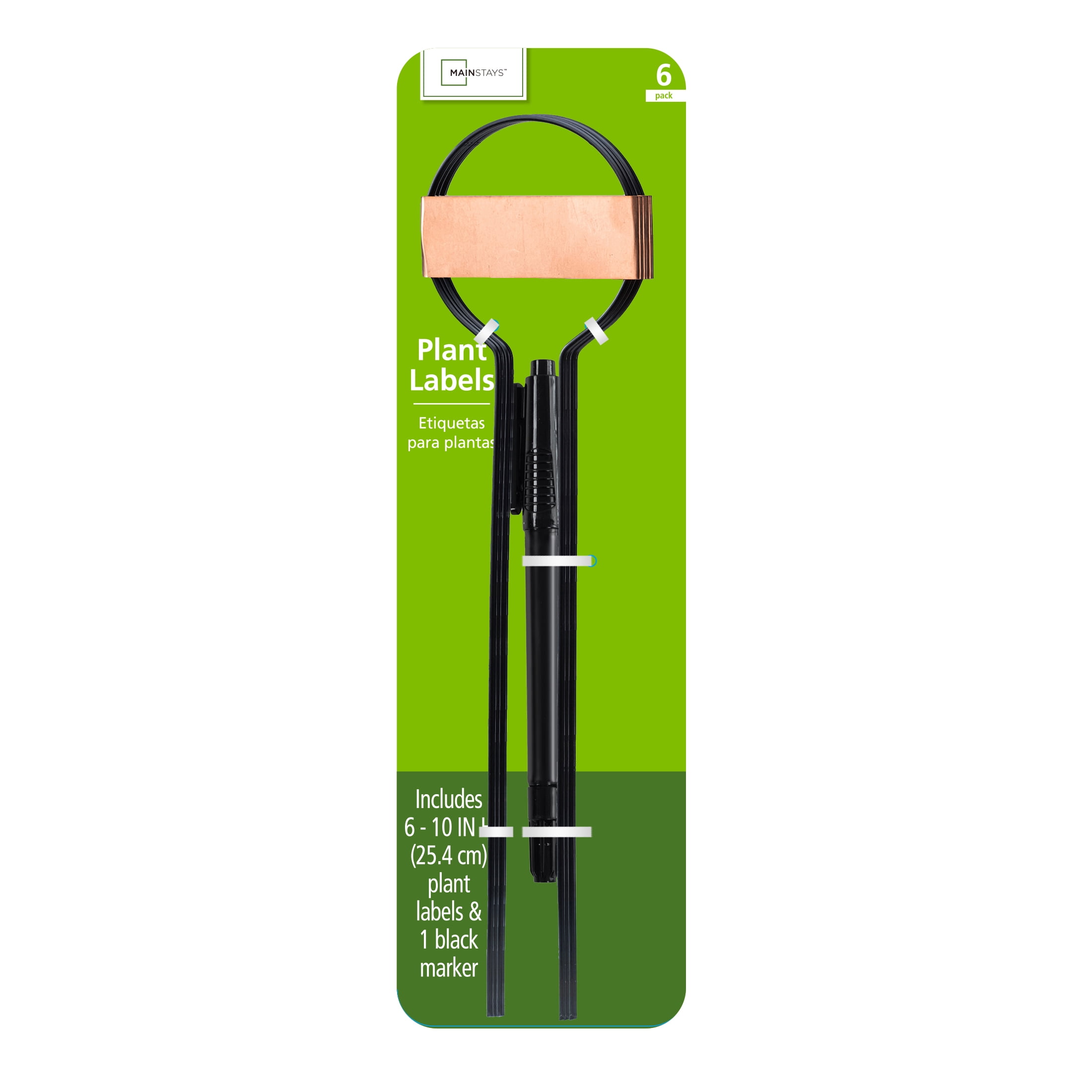 Mainstays Metal Plant Markers 6 Pack with Pen - Weatherproof & Rustproof