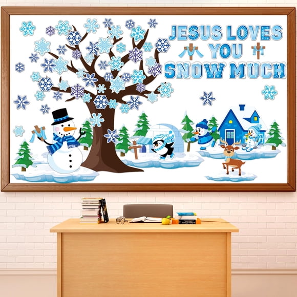 Decoraciones para tablones de anuncios de invierno, gistim, tema de invierno