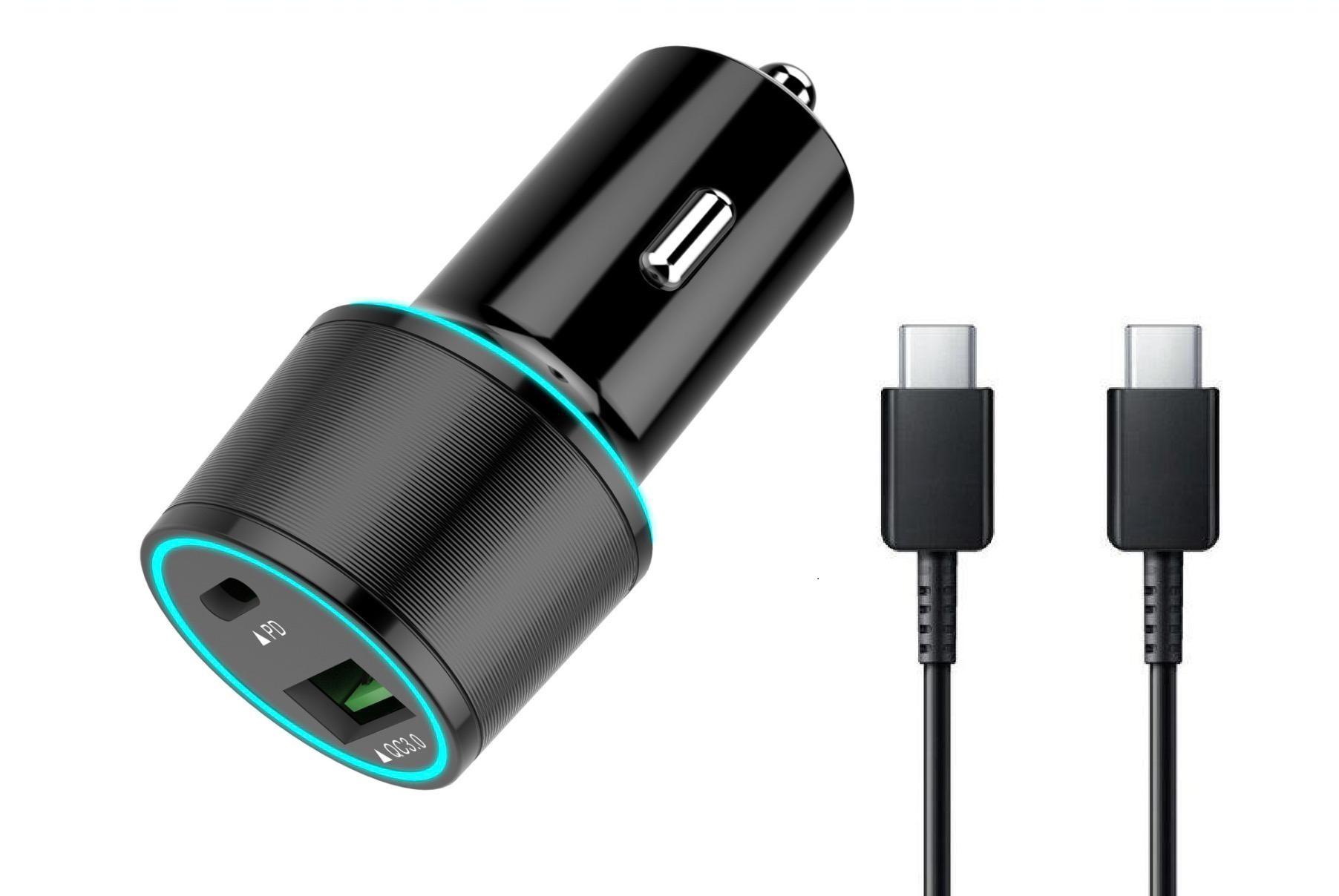 USB C Car Charger UrbanX 20W Car and Truck Charger For BLU Vivo XI+ with Power Delivery 3.0 Cigarette Lighter USB Charger - Black, Comes with USB C to USB C PD Cable 3.3FT 1M - image 1 of 3