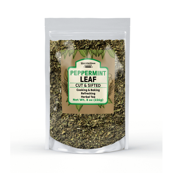 Unpretentious Peppermint Leaf, 8 oz, Cut & Sifted, Refreshing, Cooking & Baking