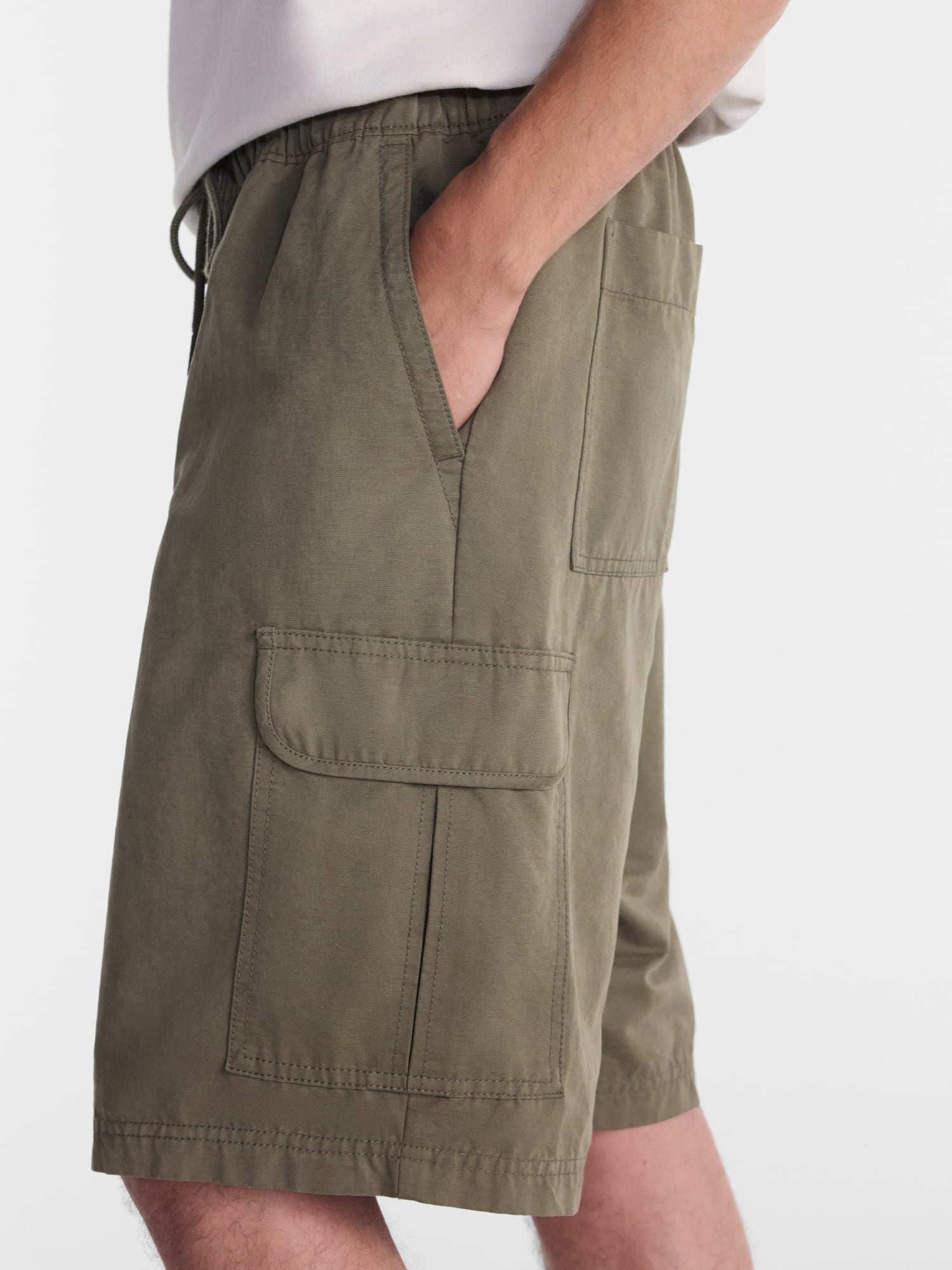 No Boundaries Baggy Fit Twill Cargo Shorts, 10" Inseam, Men's Sizes XS-5XB