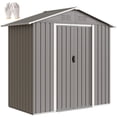thumbnail image 1 of Outsunny 6.5x3.5ft Metal Garden Shed for Outdoor Storage, Light Grey, 1 of 10