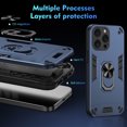 thumbnail image 5 of Cutyskin for iPhone 15 Pro Max Case, Ring Holder with Camera Lens Protection & Kickstand Military Grade Drop Tested Shockproof Heavy Duty Protective Magnetic Phone Case For iPhone 15 Pro Max, Navyblue, 5 of 7