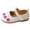 White, variant on Girls Kids Dress Sandals Flower Sequins Close Toe Low Heel Ankle Shoes Toddler Summer Dance Soft Sole Cute Shoes