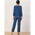 thumbnail image 3 of DARING DIVA Women's Long Sleeve Pullover Pajamas Sets XL Blue, 3 of 6