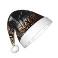 thumbnail image 2 of Bingfone Gold Pattern Black Skull for Kids Christmas Hat Santa Hat for Boys Girls Teenager for Christmas New Year Xmas Festive Holiday Party Supplies Gifts, 2 of 6