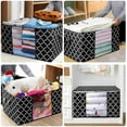 thumbnail image 3 of Clothes Storage, 3 Pack 100L Large Clothes Storage Bags, Foldable Closet Organizer Storage Containers with Reinforced Handle, Clear Window, Sturdy Zippers, Black, 3 of 8