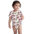 thumbnail image 3 of Daiia Lilies Flowers Printed Unisex-Baby Short Sleeve Onesies Bodysuits Baby Climbing Clothes Soft and Comfortable Romper with Expandable Shoulder Design-3 Months, 3 of 8