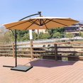 thumbnail image 5 of bestolf 2 Tier Square Cantilever Patio Umbrella, Outdoor Umbrella with Solar LED Lights, Outdoor Sun Shade Hand-cranked Umbrella for Backyard, 5 of 12