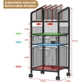 2 Drawer File Cabinet with Adjustable Dividers, 4-Tier Mobile Vertical ...