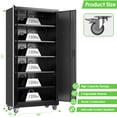 thumbnail image 4 of GangMei Metal Garage Storage Cabinet with 5 Shelves,72" H Top Mobile Freestanding Garage Cabinets with Pegboards,Assembly Required, Black, 4 of 9