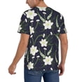 thumbnail image 2 of Zufioo Lilies Flowers Print Men's Baseball Short Sleeve, Moisture Wicking Button-Down Hip Hop Tee-Medium, 2 of 7