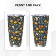 thumbnail image 3 of Fuzoiu Pumpkin Print 20oz Tumbler, Stainless Steel Vacuum Insulated Car Cup, Insulated Coffee Mug,Travel Mug with Lid,Thermal Cup for Outdoor-Straw Three-piece Set, 3 of 8