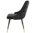 thumbnail image 3 of Tufted Side Dining Chair, Velvet, Black, Modern Contemporary Urban Design, Kitchen Room Cafe Bistro Restaurant Hospitality, 3 of 8