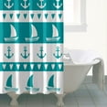thumbnail image 3 of Sailboat Anchor Coastal Shower Curtain 72x84, Water-Resistant Chun Yafang Fabric with Hooks, Easy to Clean, Ideal for Nautical Decor in Bathrooms of All Sizes, 3 of 5