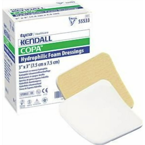 Covidien Copa Ultra-Soft Hydrophilic Foam Dressing 2" x 2", 25 Count