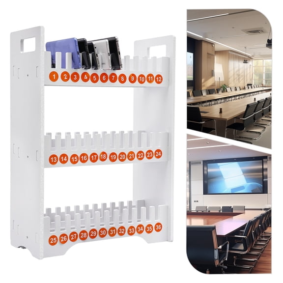 36 Slots White Cell Phone Holder Classroom Storage 3-Tier Cell Phone Stand Rack for Offices, Classrooms