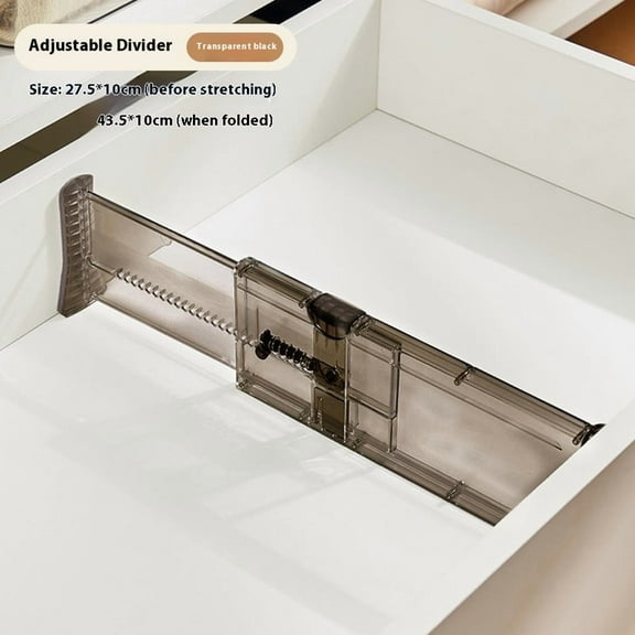 28*10*4.6cm Drawer Dividers for Clothes, Adjustable Drawer Dividers Expandable Dresser Drawer Organizers, Clear black Drawer Separators for Clothes, Underwear, Cosmetic, Kitchen Utensils Storage