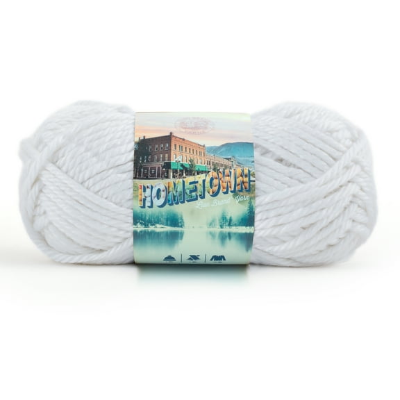 Lion Brand Yarn Hometown USA New York White 135-100 Super Bulky Acrylic Yarn