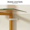 thumbnail image 4 of Glass Sofa Table, Mid-Century Modern Entryway Table with Tempered Glass & Golden Legs, 2-Tier Behind Couch Table for Living Room Hallway Entrance, White, 4 of 9