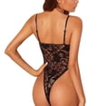 thumbnail image 3 of Lencería sexy para mujer, espalda abierta, diseño de correa, mono, mono de malla de encaje, negro, L Inevent XX000168-07, 3 of 7