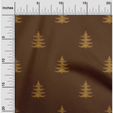oneOone Cotton Silk Fabric Christmas Tree Ikat Print Sewing Fabric BTY 42 Inch Wide