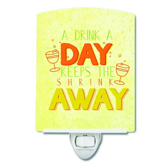 Caroline's Treasures BB5422CNL A Drink a Day Ceramic Night Light, 6x4x3", multicolor