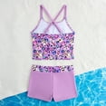 thumbnail image 6 of Gubotare Girls Bathing Suits Tankini Girls'Summer Swimsuits Cute Bikini Set Ruffle Patchwork Swimsuit Outfit Beach Wear Bathingsuit 10T 11T (Purple,Size 10-11 Years), 6 of 7