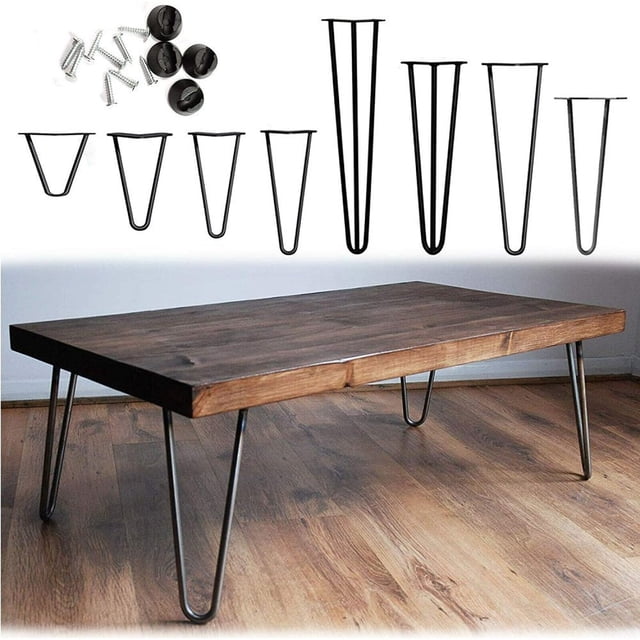 Patas para muebles, juego de 4, patas en forma de horquilla, patas intercambiables para mesa y armario, estructura de mesa, con protectores de suelo y tornillos, disponible en altura 30 cm