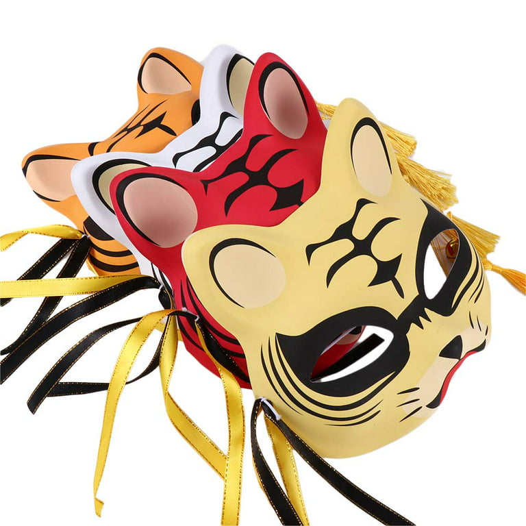 LUOZZY 2pcs Cat Masks Animal Mask Carnival Party Cat Mask Masquerade  Costume Mask Halloween Costume Party Supplies