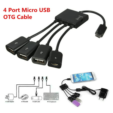 4 Port Micro USB Host OTG Hub Power Adapter Charging Cable for Android Phone & Tablet (Best Android Phone Manager For Pc)