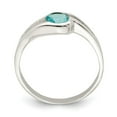 thumbnail image 2 of Sterling Silver Light Blue Round Bezel CZ Ring, 2 of 6