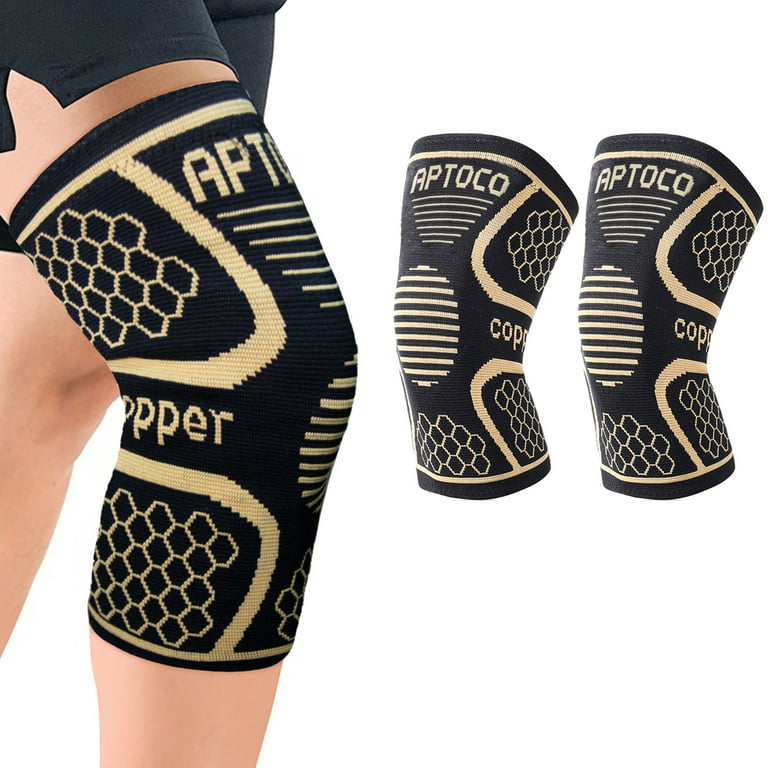Aptoco 1 Pair Copper Knee Sleeve for Men Compression Knee Brace for  Protection Pain Relief Knee Support for Running Sports Training, Christmas  Gifts