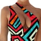 thumbnail image 3 of Traje de baño de una pieza para mujer, un solo hombro, cuello profundo, hermosos patrones, traje de baño de cintura alta tipo 4 XL, 3 of 6
