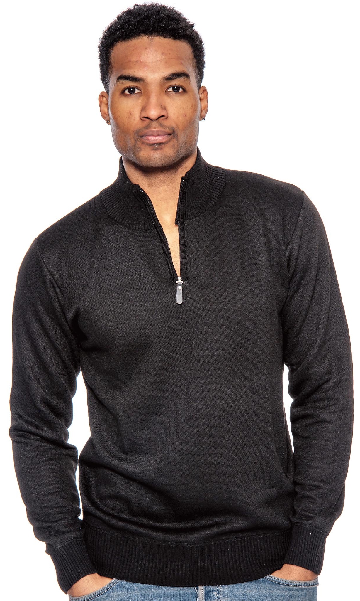 Mock Neck 1/2 Zip Sweater - Walmart 