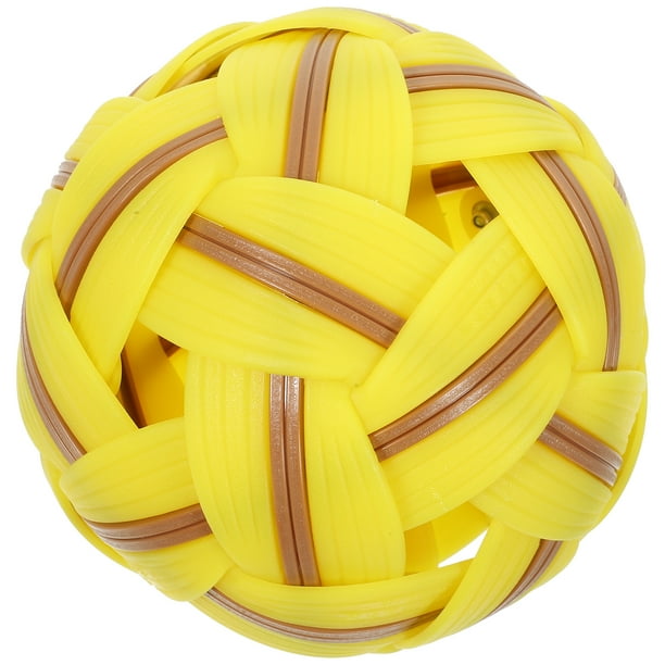 GOOHOCHY Pelota de fútbol de plástico decorativa tejida de plástico, juguete para exteriores, modelo de fútbol, juguete de fútbol reutilizable.