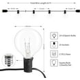 thumbnail image 2 of Brightown Outdoor String Lights 25FT G40 Globe Patio Lights with 27 Edison Glass Bulbs(2 Spare), Waterproof Connectable Hanging Light for Backyard Porch Balcony Party Decor, E12 Socket Base, Black, 2 of 9