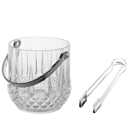 

1 Set 2pcs Portable Ice Bucket Plastic Ice Clamp Ice Container (Transparent)