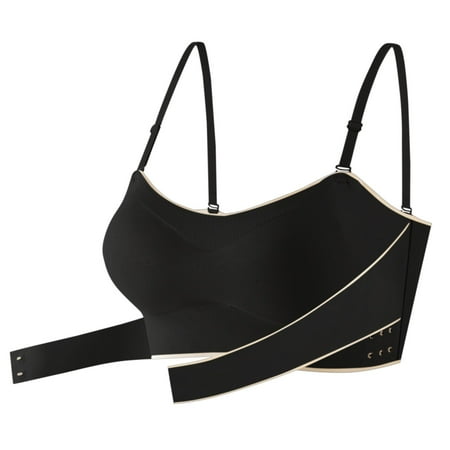 

Larisalt Bras For Women Full Coverage Women s Bras EcoSeamfree Rib Molded Cup Plunge Bralette Black L