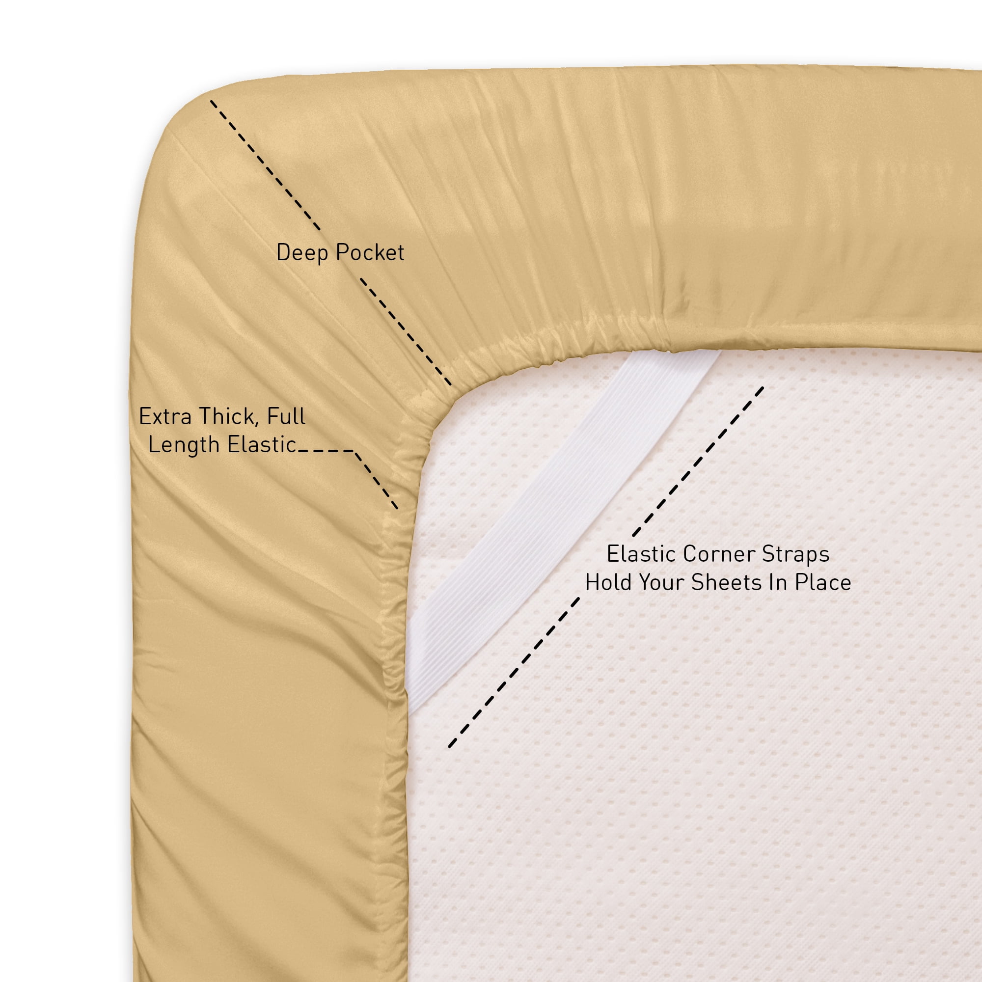 Sweet Home Collection 1800 Series Bed Sheets - Extra Soft Microfiber Deep Pocket Sheet Set - Camel, Twin XL