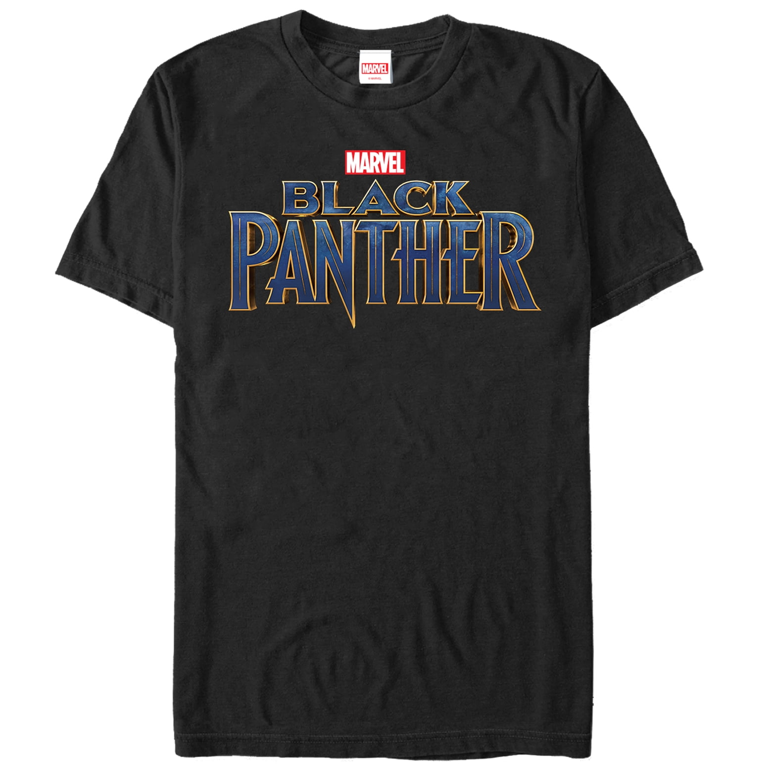 Men S Marvel Black Panther 18 Text Logo Graphic Tee Black Large Walmart Com