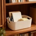 thumbnail image 5 of CuiLiyq Beige Plastic Open Home Storage Bins Organizer Baskets, Large Container Boxes for Organizing Closet Shelves Drawer Shelf (11.8" x 8" x 4.7"), 5 of 6