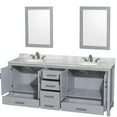 thumbnail image 2 of Wyndham Collection Sheffield 80" Wood Double Bathroom Vanity in Gray/White, 2 of 2