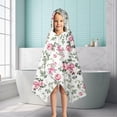 thumbnail image 6 of Pioneer Flower Floral Print Pattern Hooded Bath Towel，50"x30" for Ages 3 To 12 Kids, Quick Dry Lightweight Soft Microfiber Hood Beach Towel Cover Up for Kids, 6 of 7