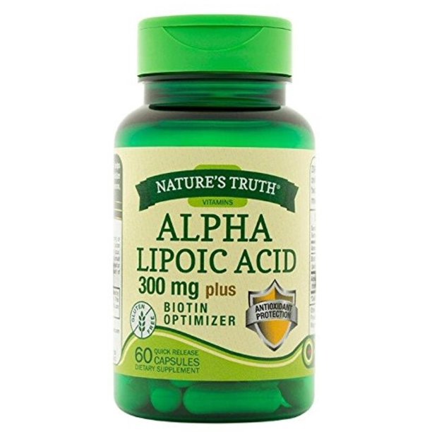 Nature's Truth Alpha Lipoic Acid Plus Biotin Capsules, 300 mg, 60 Count