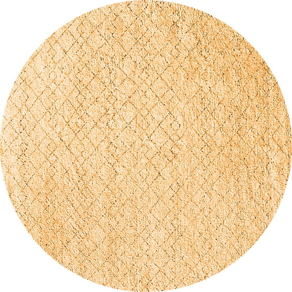 Ahgly Company Indoor Round Solid Orange Modern Area Rugs, 4' Round