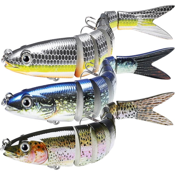 Swimbait for Relax Family Fishing, Lifelike Fishing Lures for All Species 3D Eyes Popper Crankbait Vibe Sinking Lure for Bass Trout Walleye