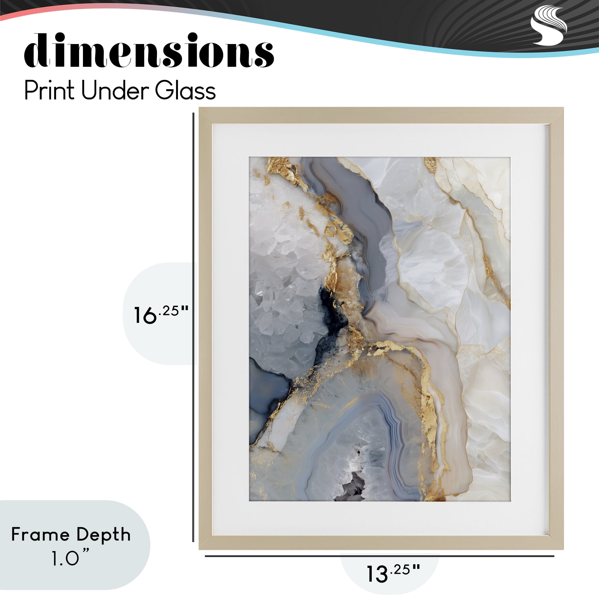 Stupell Industries Midnight Ore Crystals Birch Framed Print Under Glass, design by Svetlana Aleynikova