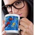 thumbnail image 2 of 3drose, Dance Club, Fish Swing and Swirl in Bright Colors, 11oz Two-tone Black Mug, 2 of 6