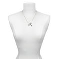 thumbnail image 3 of Delight Jewelry Silvertone Om in Circle with Pink Crystal - Love and Lock Charm Necklace, 18"+1", 3 of 4